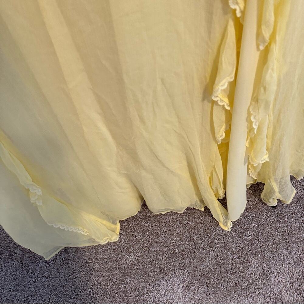 Tularosa Yellow Lace Sexy Maxi Dress Gown Large - Picture 12 of 13
